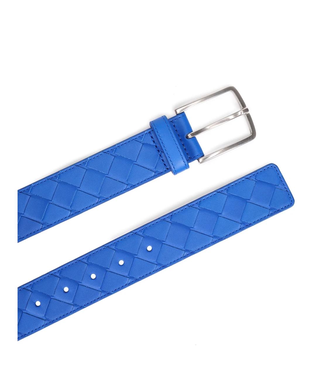 BOTTEGA VENETA Синий кожаный ремень, фото 3