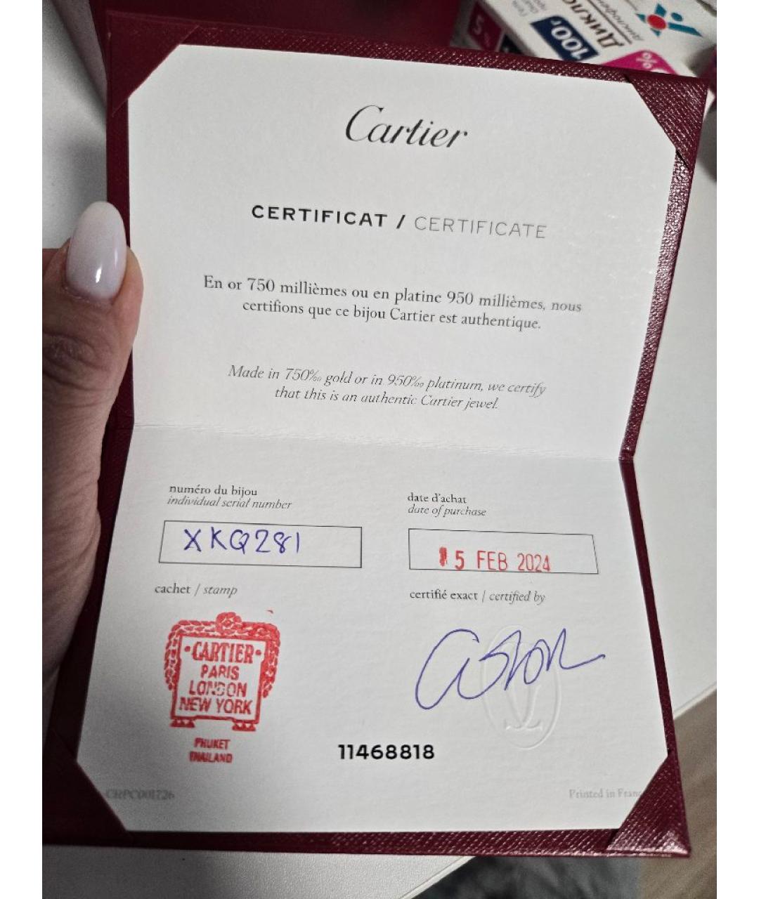 CARTIER Серебряное кольцо из белого золота, фото 5