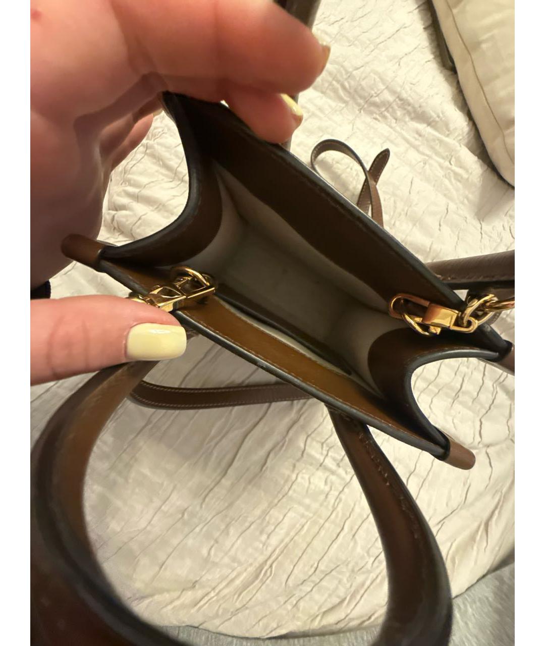 GUCCI Бежевая кожаная сумка через плечо, фото 4