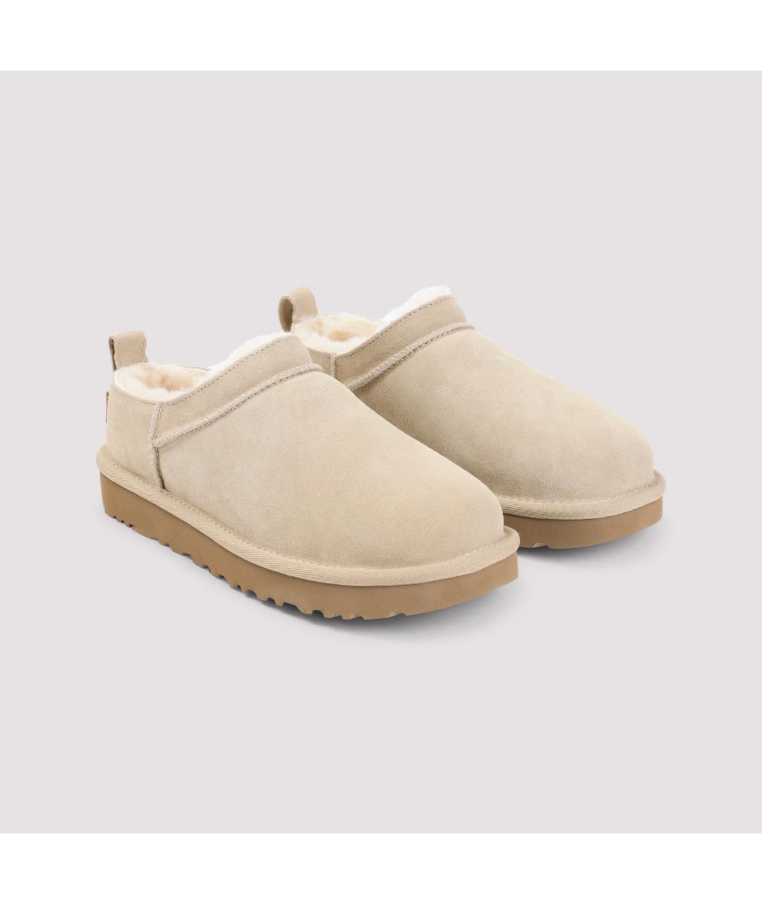 UGG AUSTRALIA Бежевые замшевые сабо, фото 5