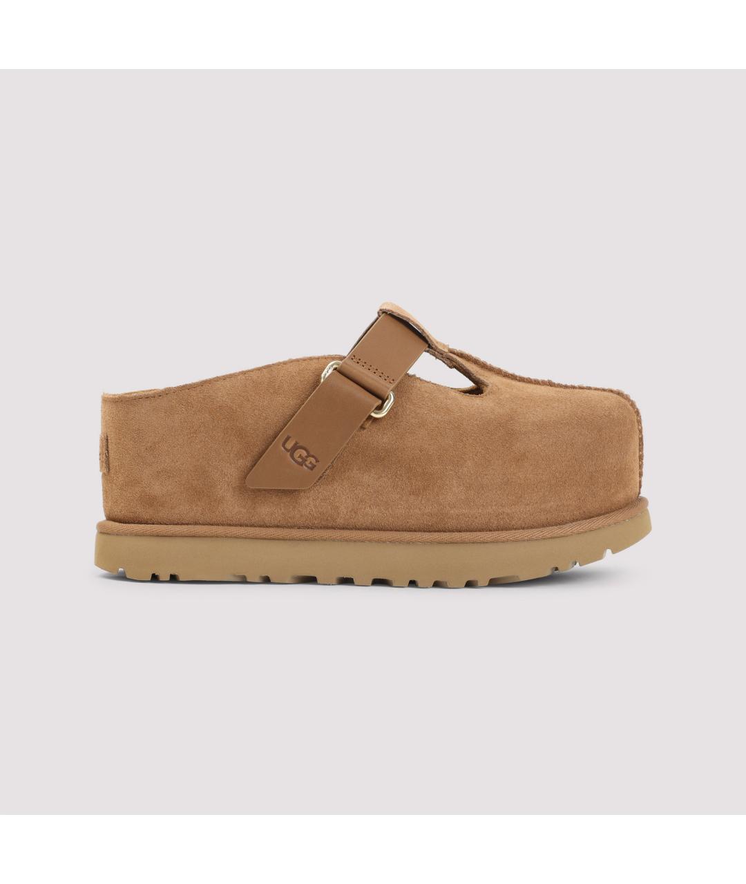 UGG AUSTRALIA Бежевые замшевые сабо, фото 3