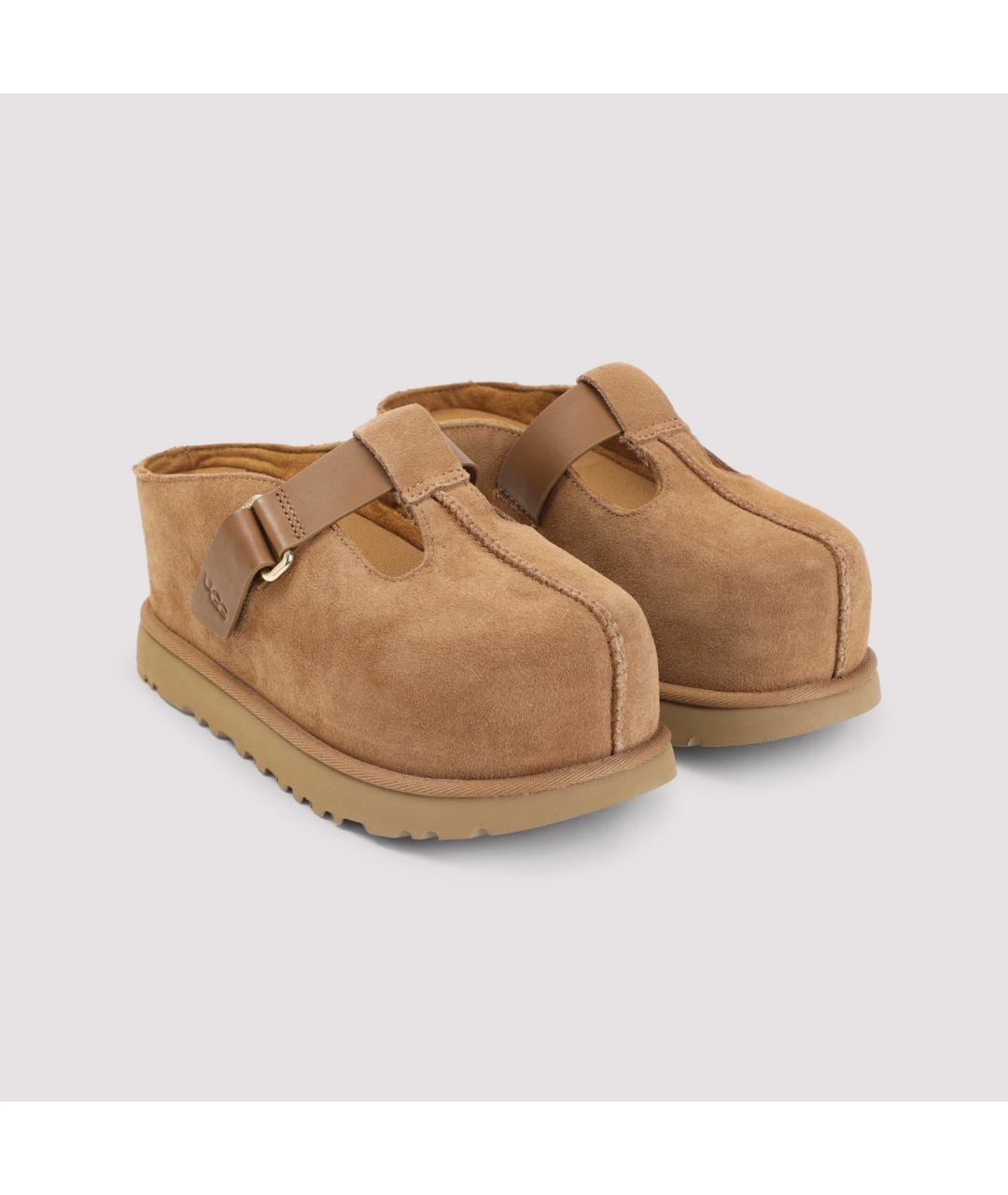 UGG AUSTRALIA Бежевые замшевые сабо, фото 5