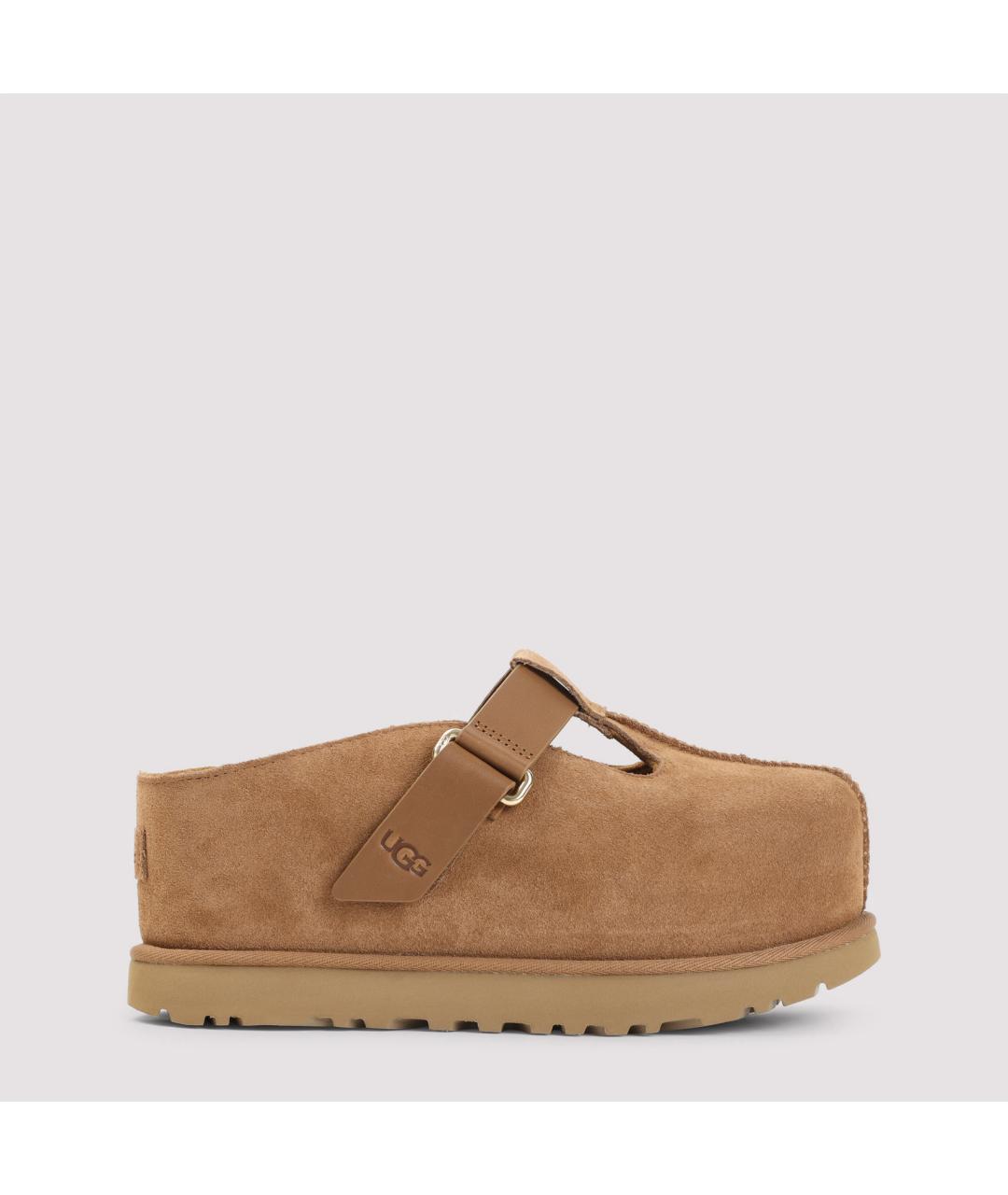 UGG AUSTRALIA Бежевые замшевые сабо, фото 2