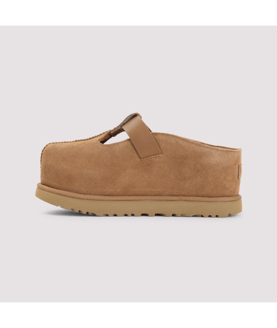 UGG AUSTRALIA Бежевые замшевые сабо, фото 4