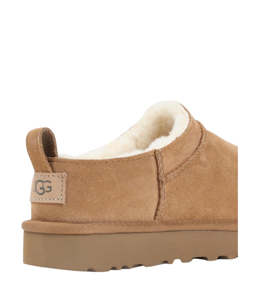 UGG Бежевые замшевые сабо, фото 4