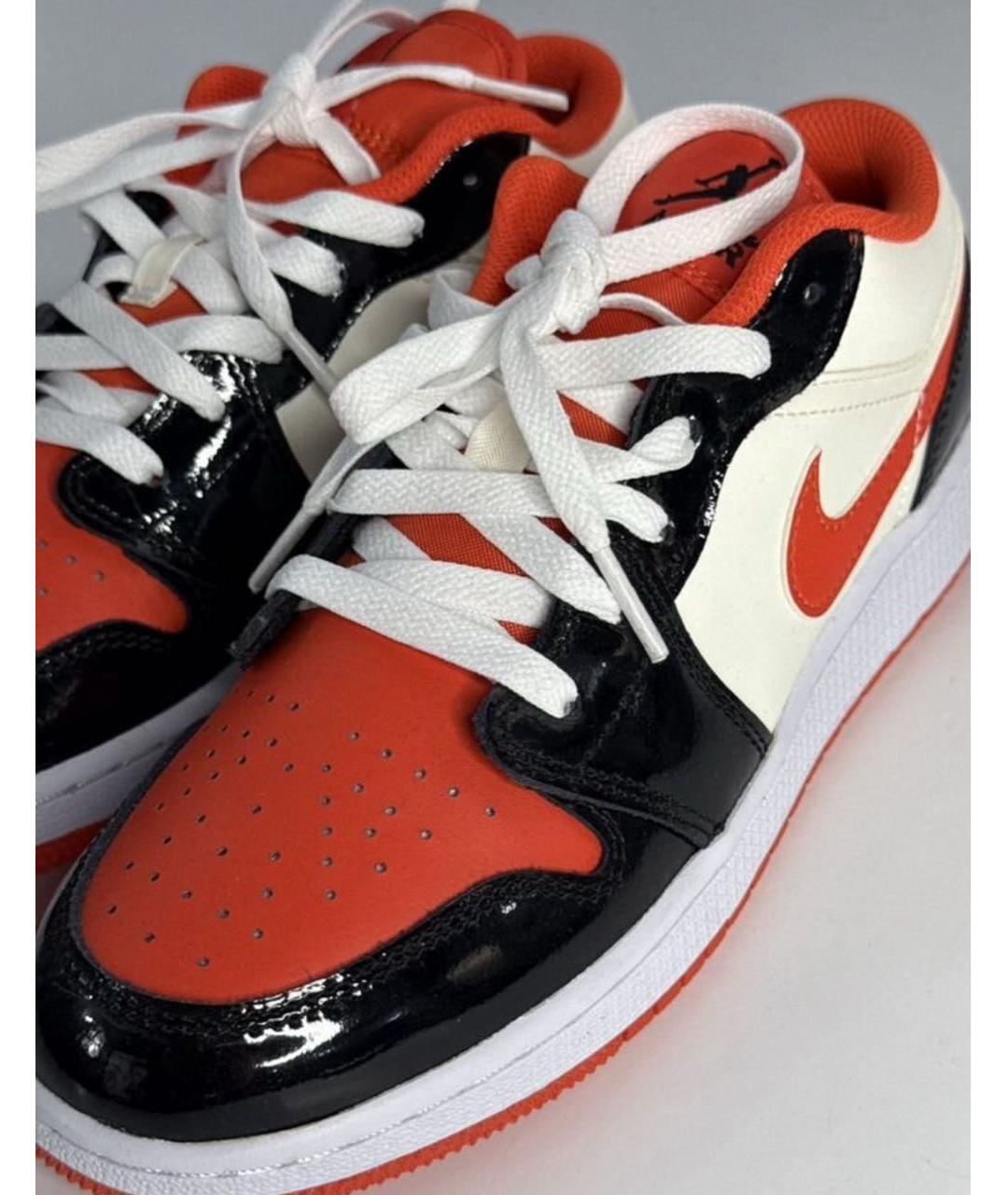 JORDAN Оранжевое кроссовки из лакированной кожи, фото 5