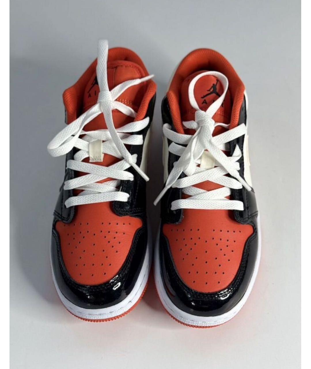 JORDAN Оранжевое кроссовки из лакированной кожи, фото 4