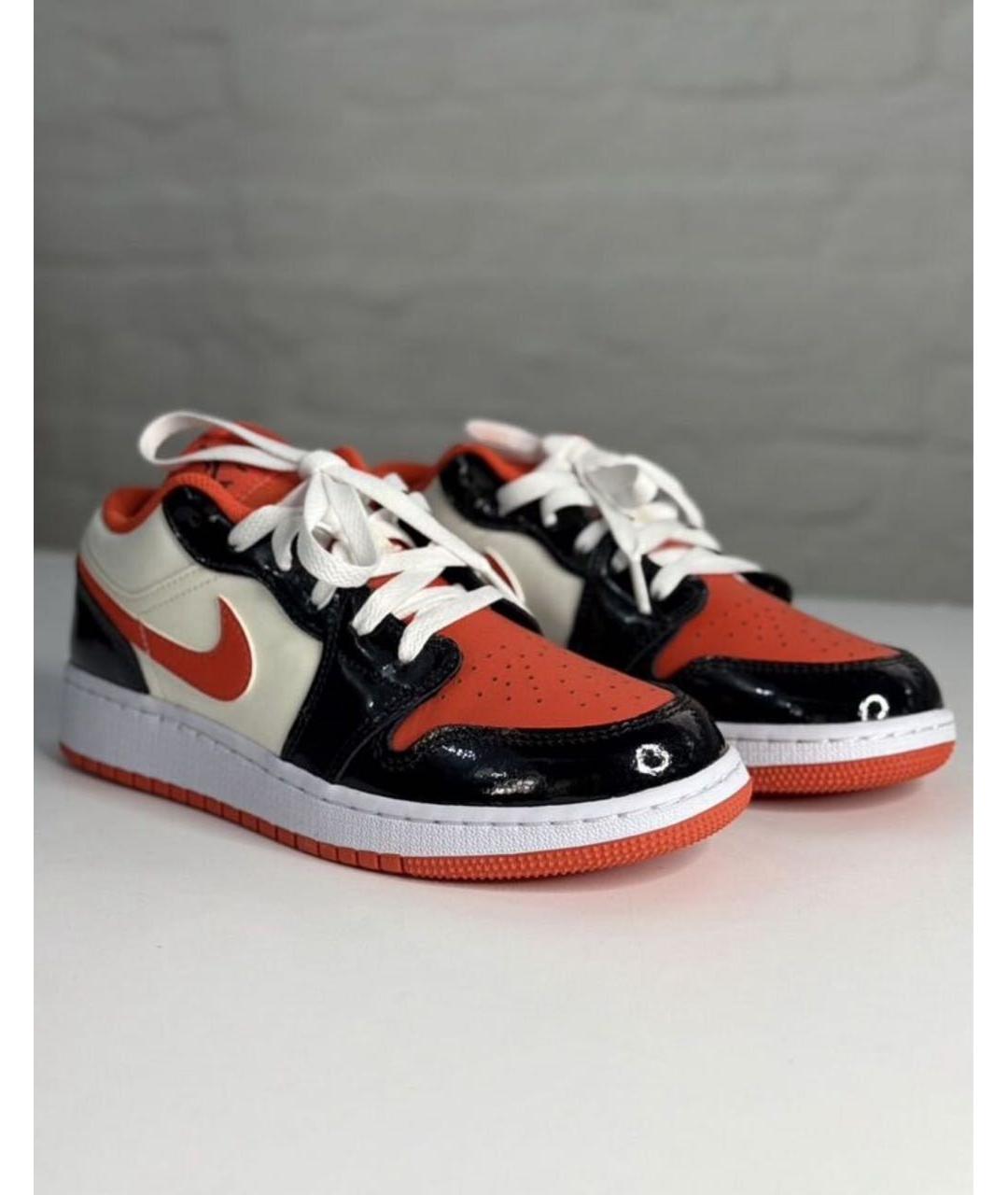 JORDAN Оранжевое кроссовки из лакированной кожи, фото 3