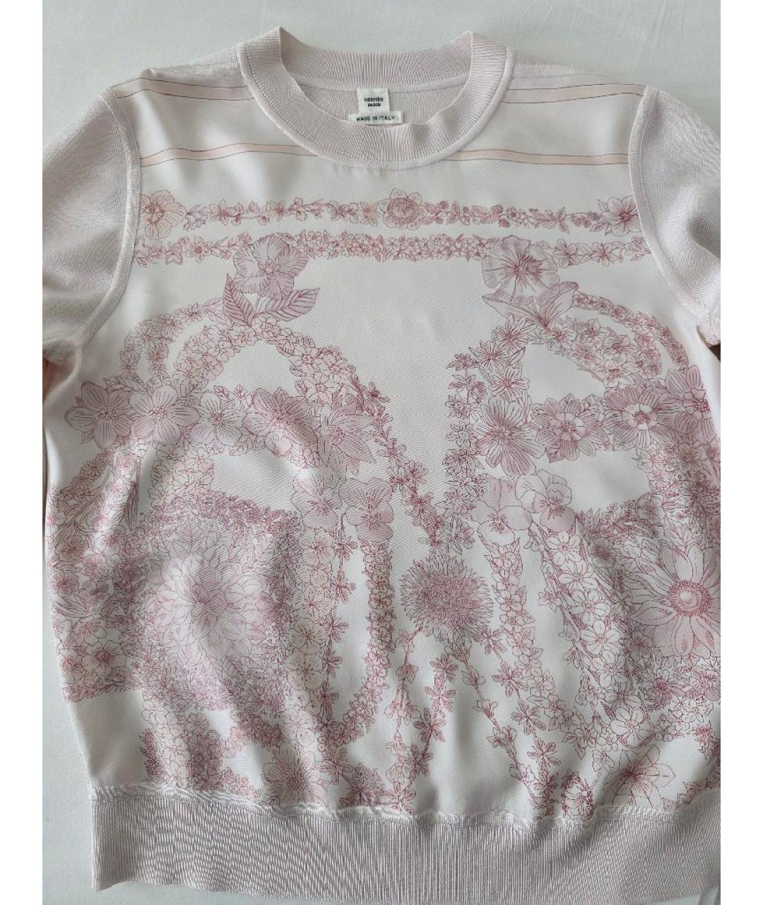 HERMES Розовый шелковый джемпер / свитер, фото 9