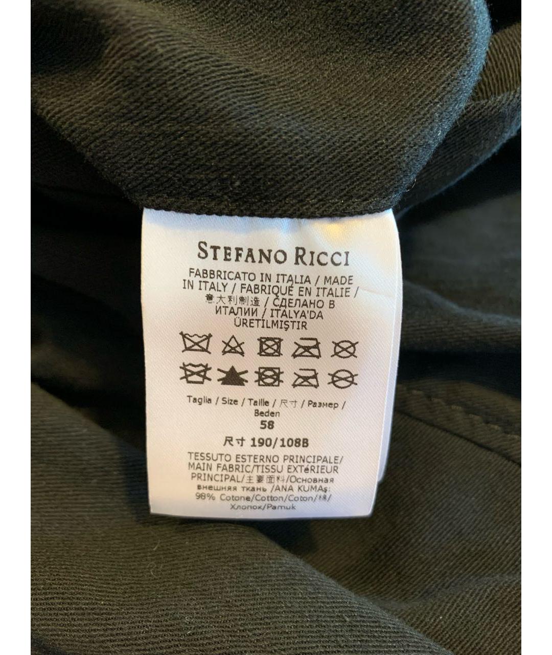 STEFANO RICCI Черная хлопко-эластановая куртка, фото 6