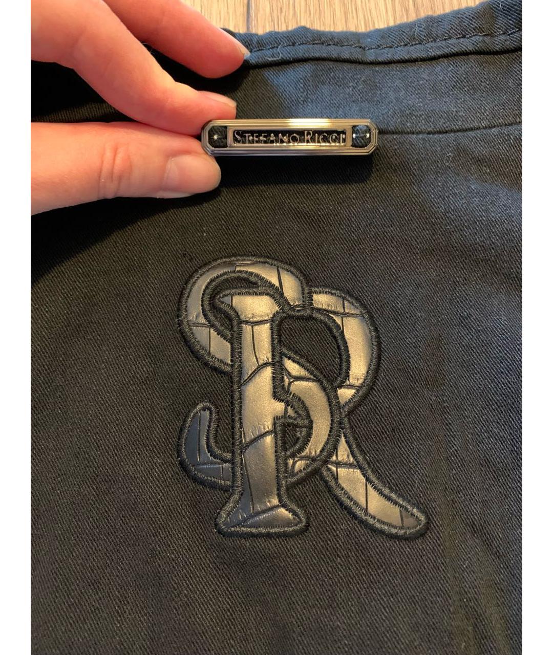 STEFANO RICCI Черная хлопко-эластановая куртка, фото 5