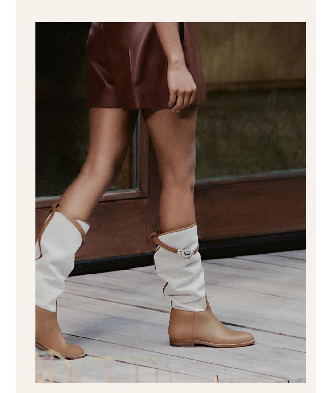 HERMES Черные кожаные сапоги, фото 5