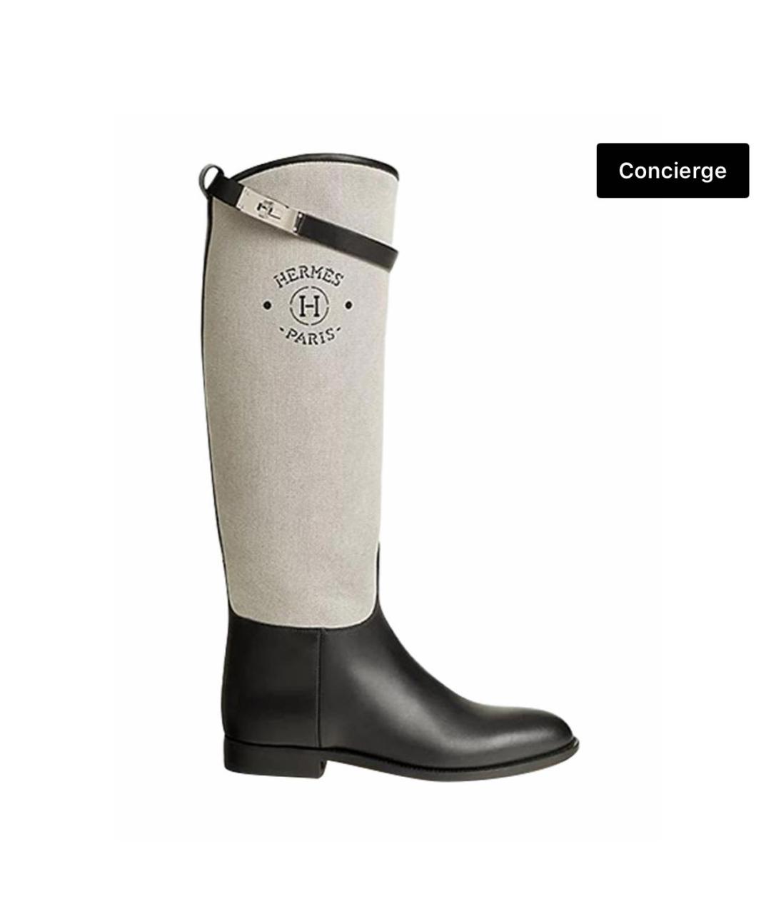 HERMES Черные кожаные сапоги, фото 9
