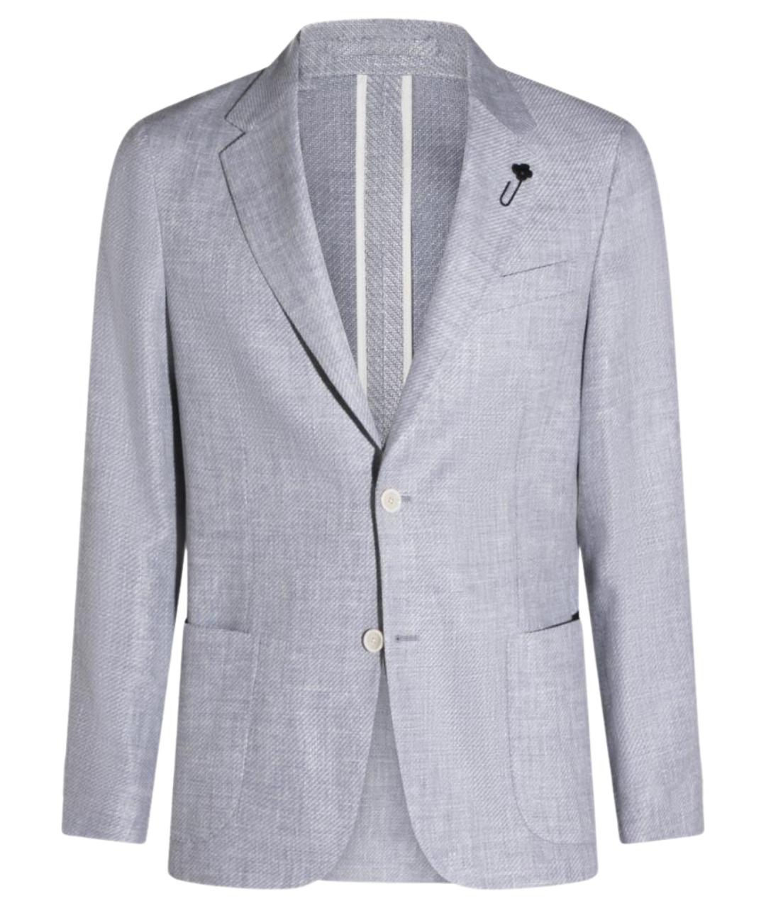 LARDINI Серый шерстяной пиджак, фото 1