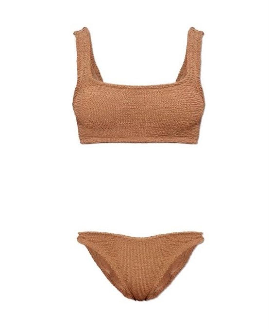 HUNZA G Коричневый полиамидовый купальник, фото 1