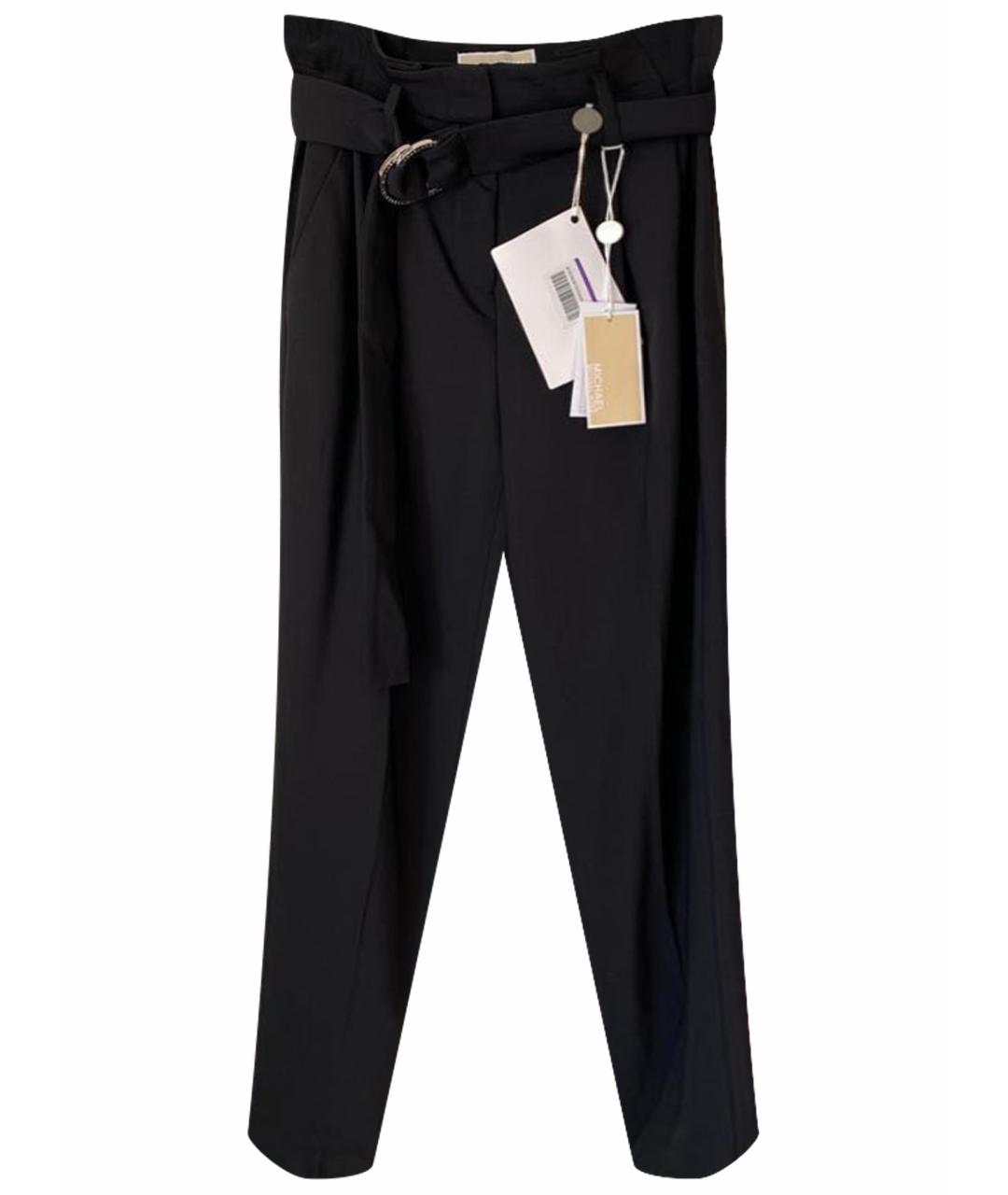 MICHAEL MICHAEL KORS Черные шерстяные прямые брюки, фото 1