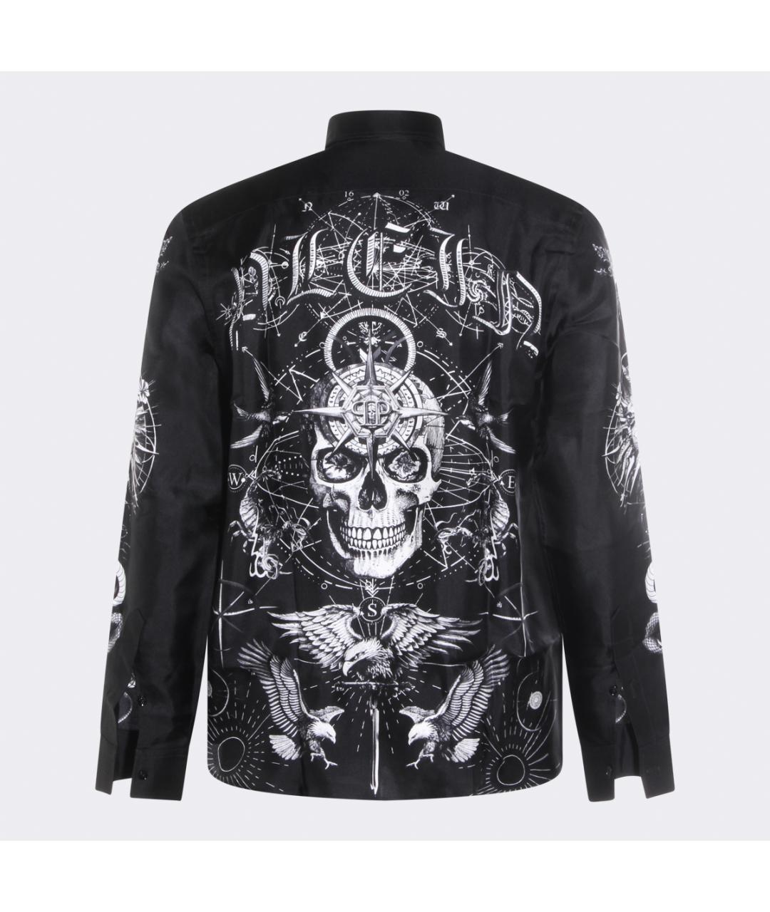 PHILIPP PLEIN Черная хлопковая кэжуал рубашка, фото 2