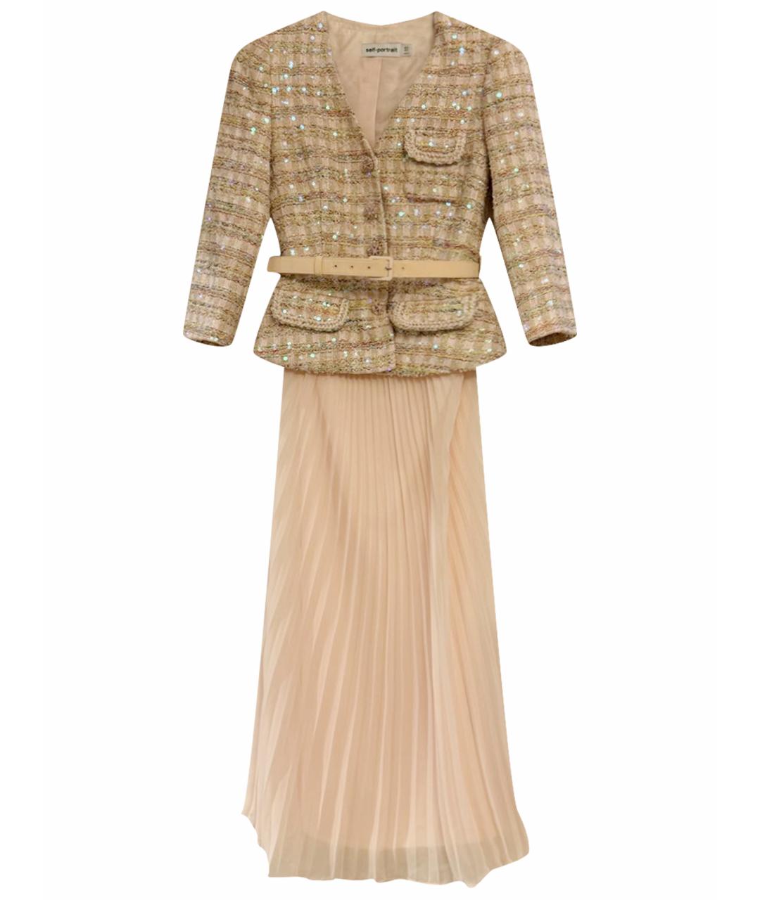 SELF-PORTRAIT Розовое твидовое коктейльное платье, фото 1