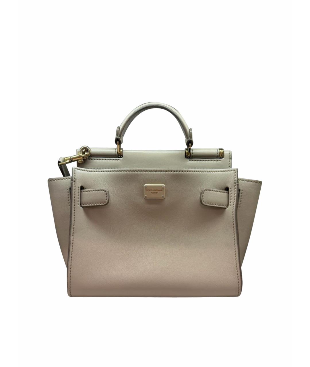 DOLCE&GABBANA Бежевая кожаная сумка через плечо, фото 1