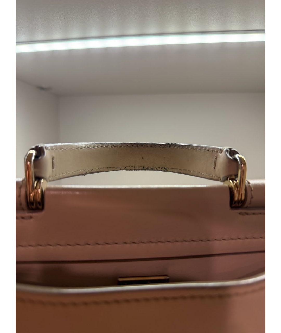 DOLCE&GABBANA Бежевая кожаная сумка через плечо, фото 7