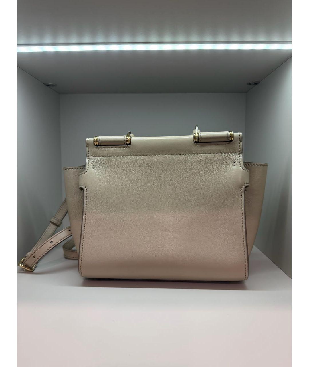DOLCE&GABBANA Бежевая кожаная сумка через плечо, фото 3