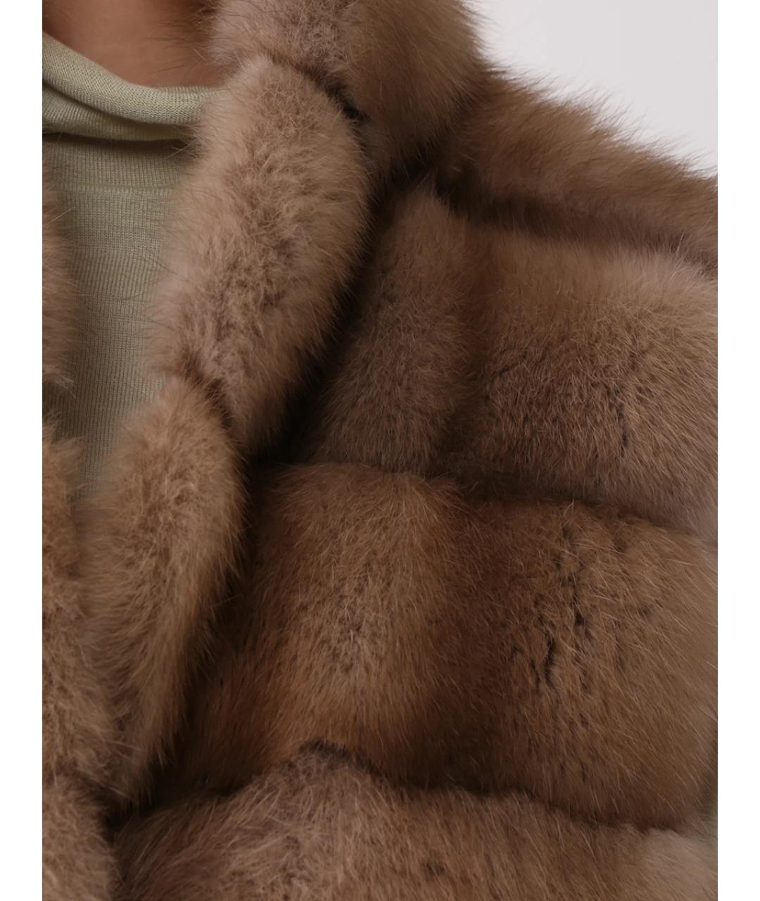 MANZONI 24 Коричневый меховой жилет, фото 5