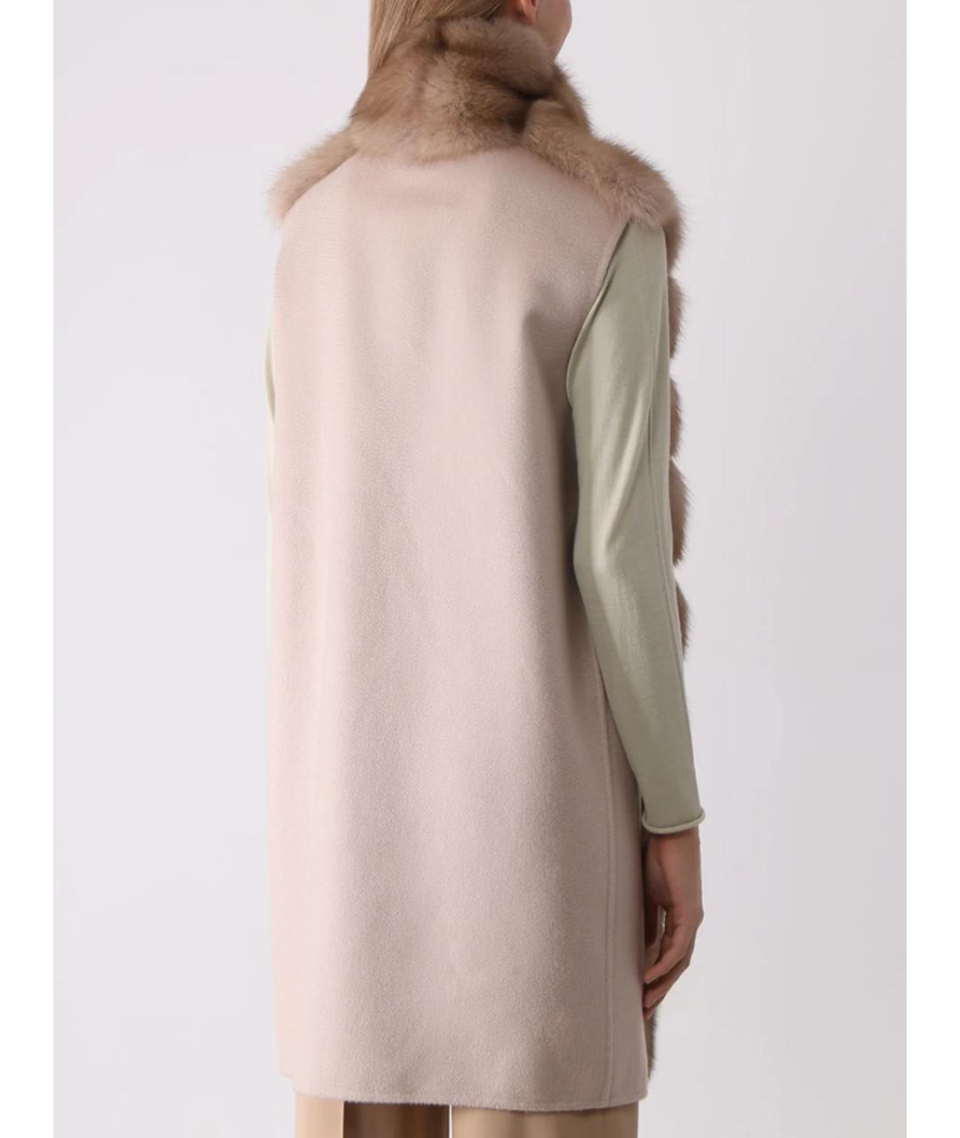 MANZONI 24 Коричневый меховой жилет, фото 3