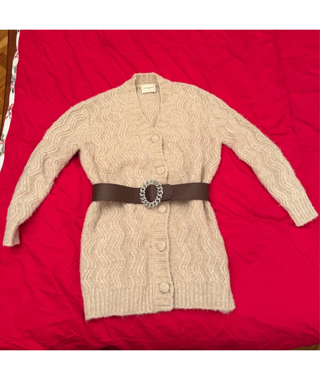 GIUSEPPE DI MORABITO Бежевый шерстяной кардиган, фото 8