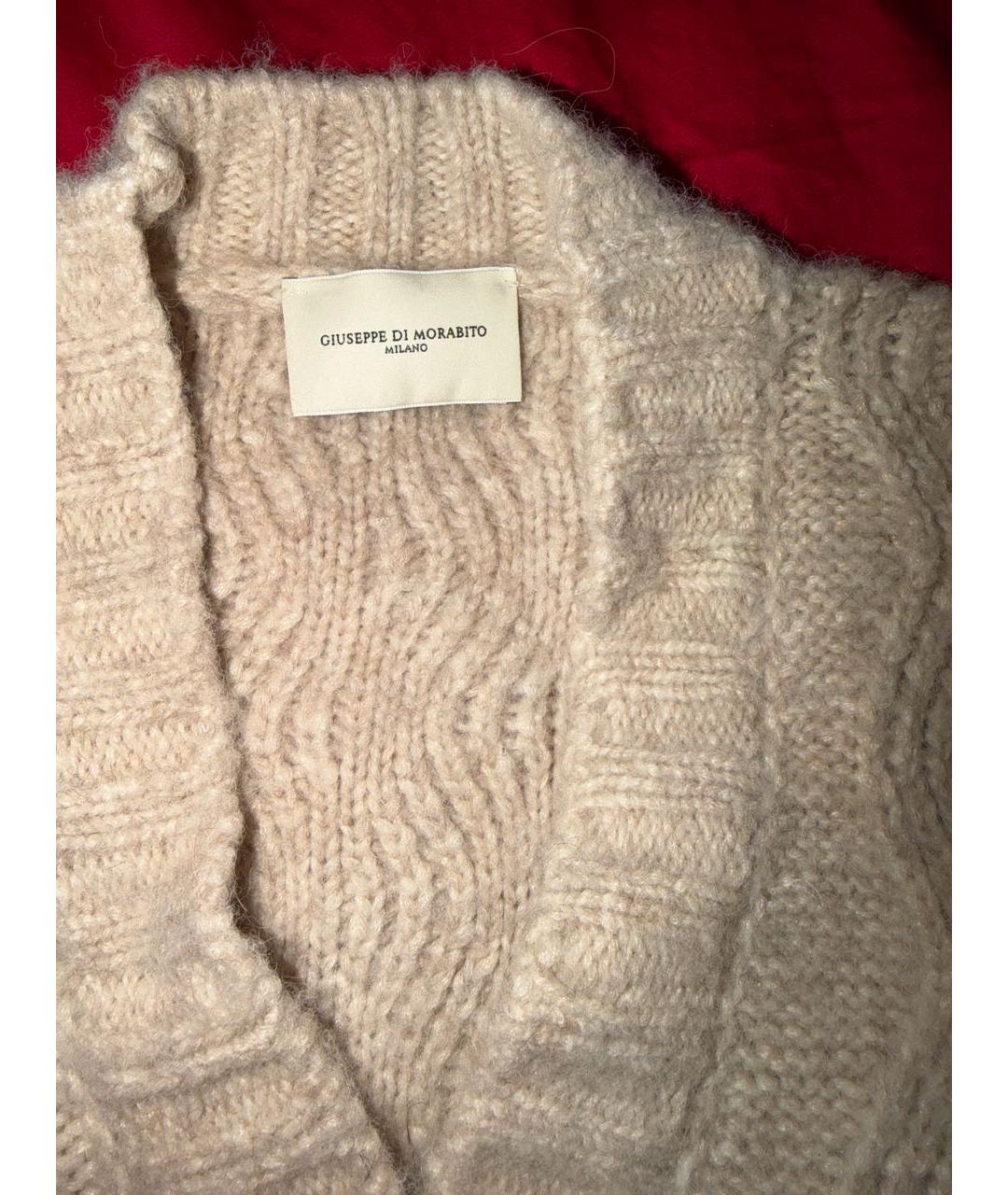 GIUSEPPE DI MORABITO Бежевый шерстяной кардиган, фото 3