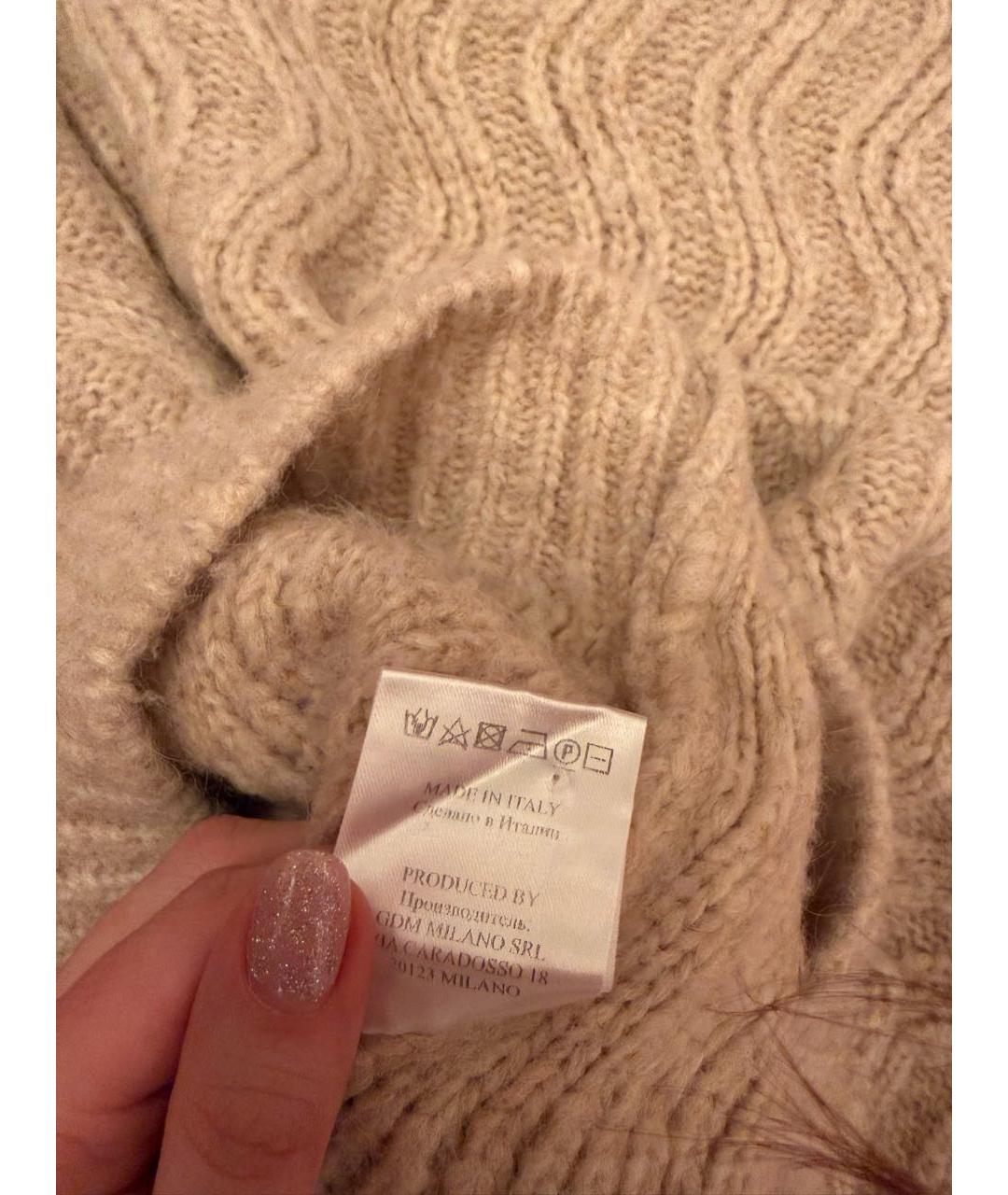 GIUSEPPE DI MORABITO Бежевый шерстяной кардиган, фото 6