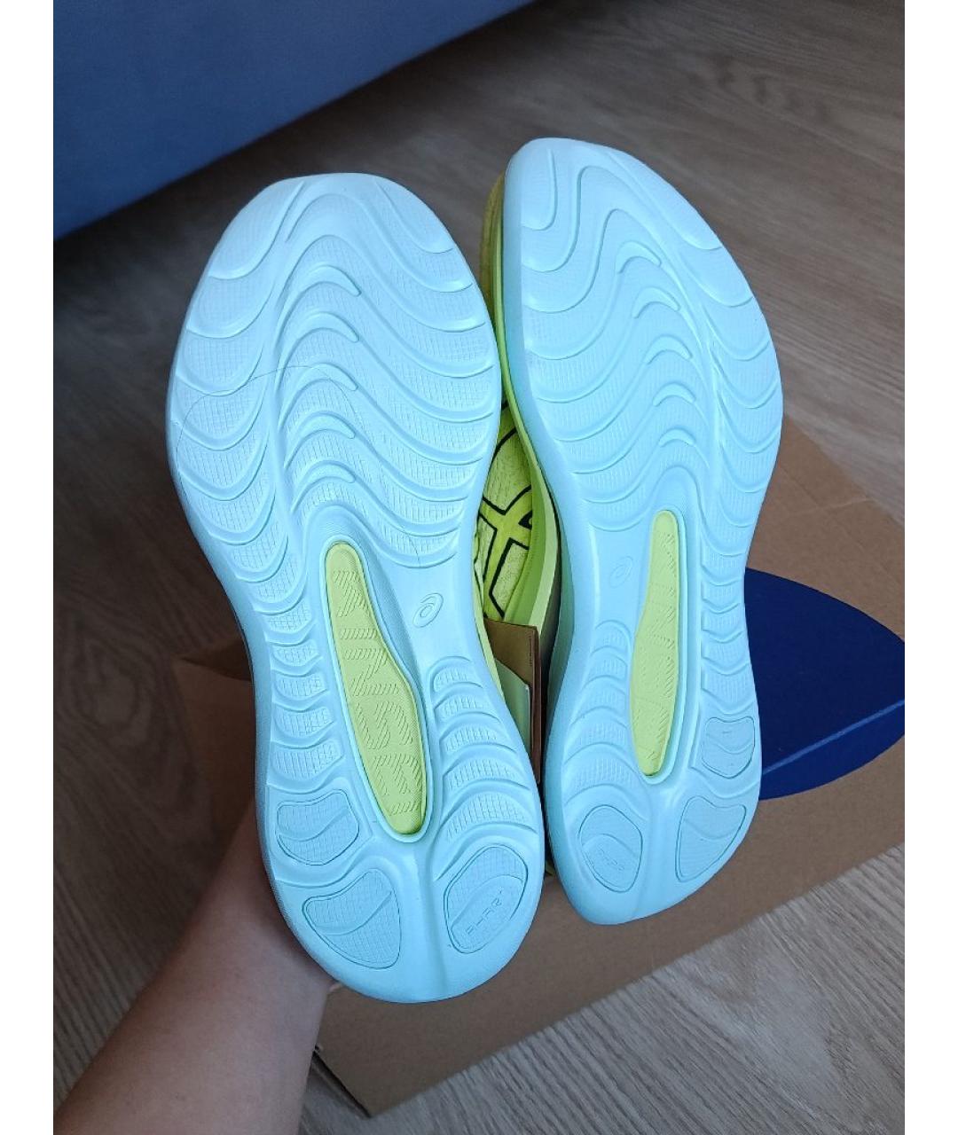 ASICS Салатовые текстильные низкие кроссовки / кеды, фото 6