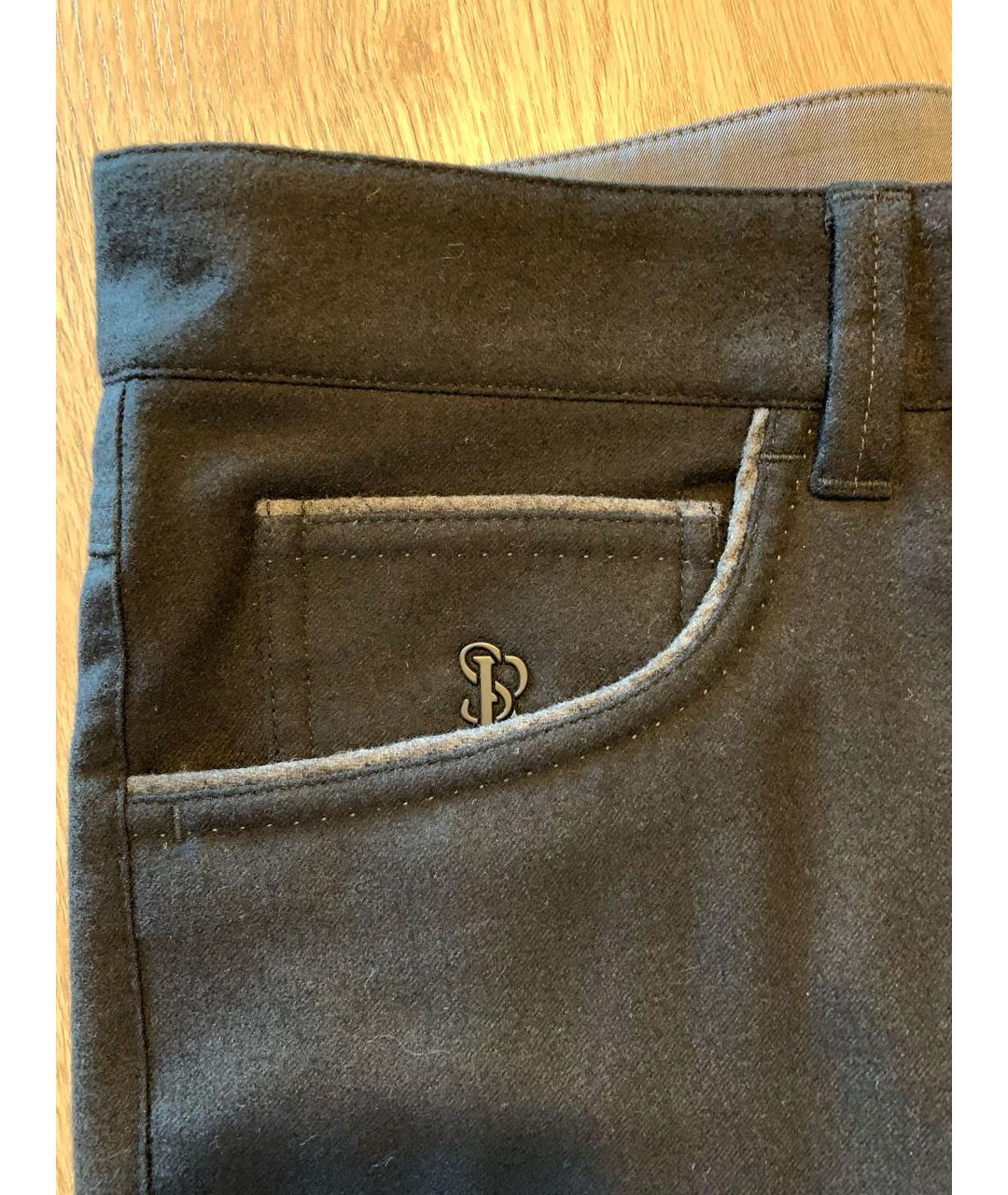 STEFANO RICCI Черные кашемировые повседневные брюки, фото 6