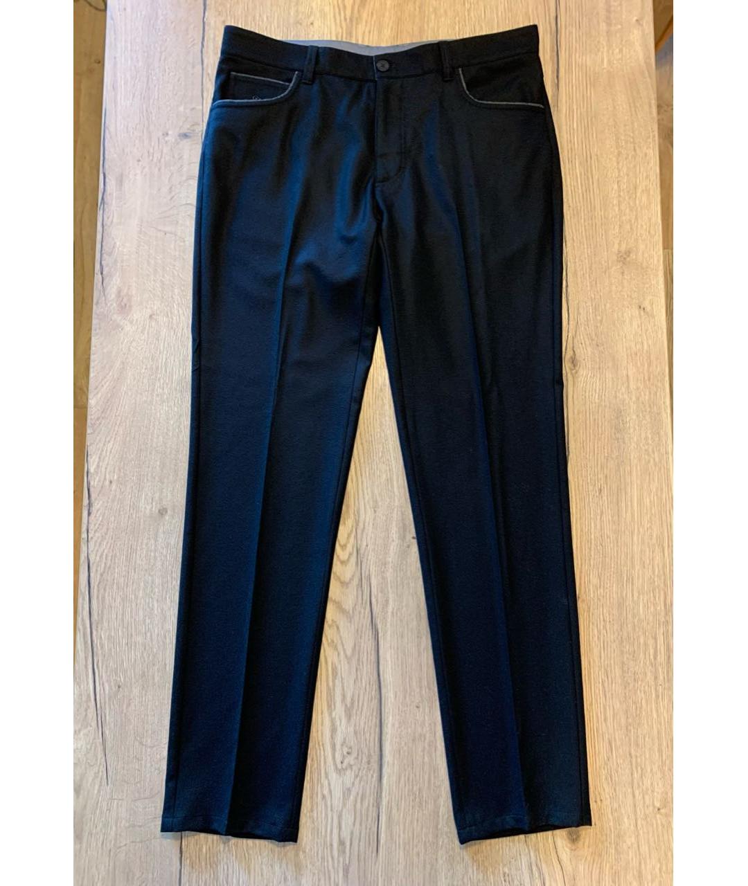 STEFANO RICCI Черные кашемировые повседневные брюки, фото 9