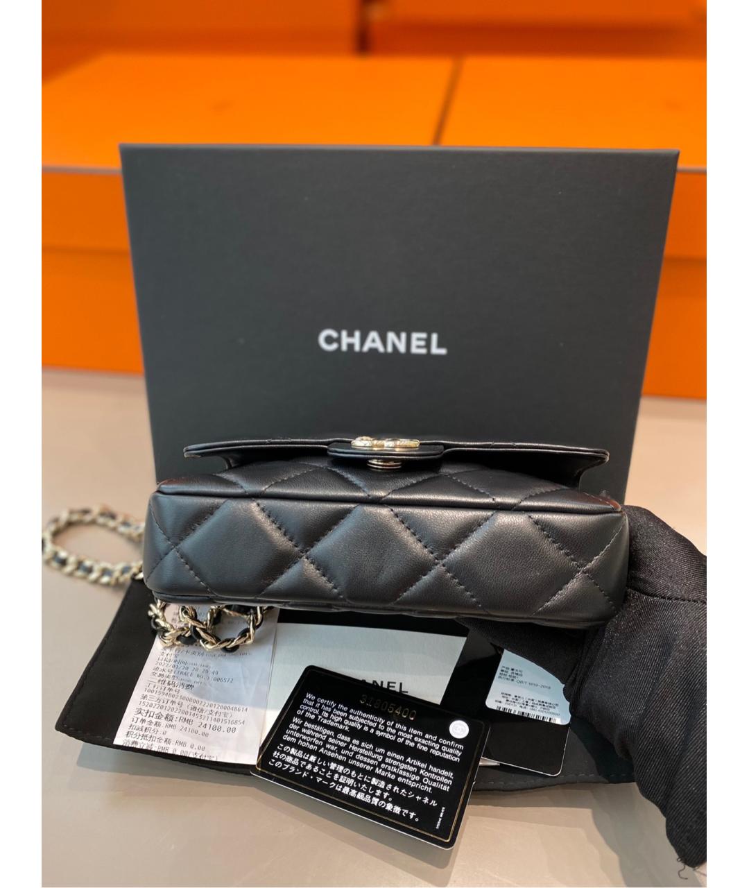 CHANEL Черная кожаная сумка через плечо, фото 5