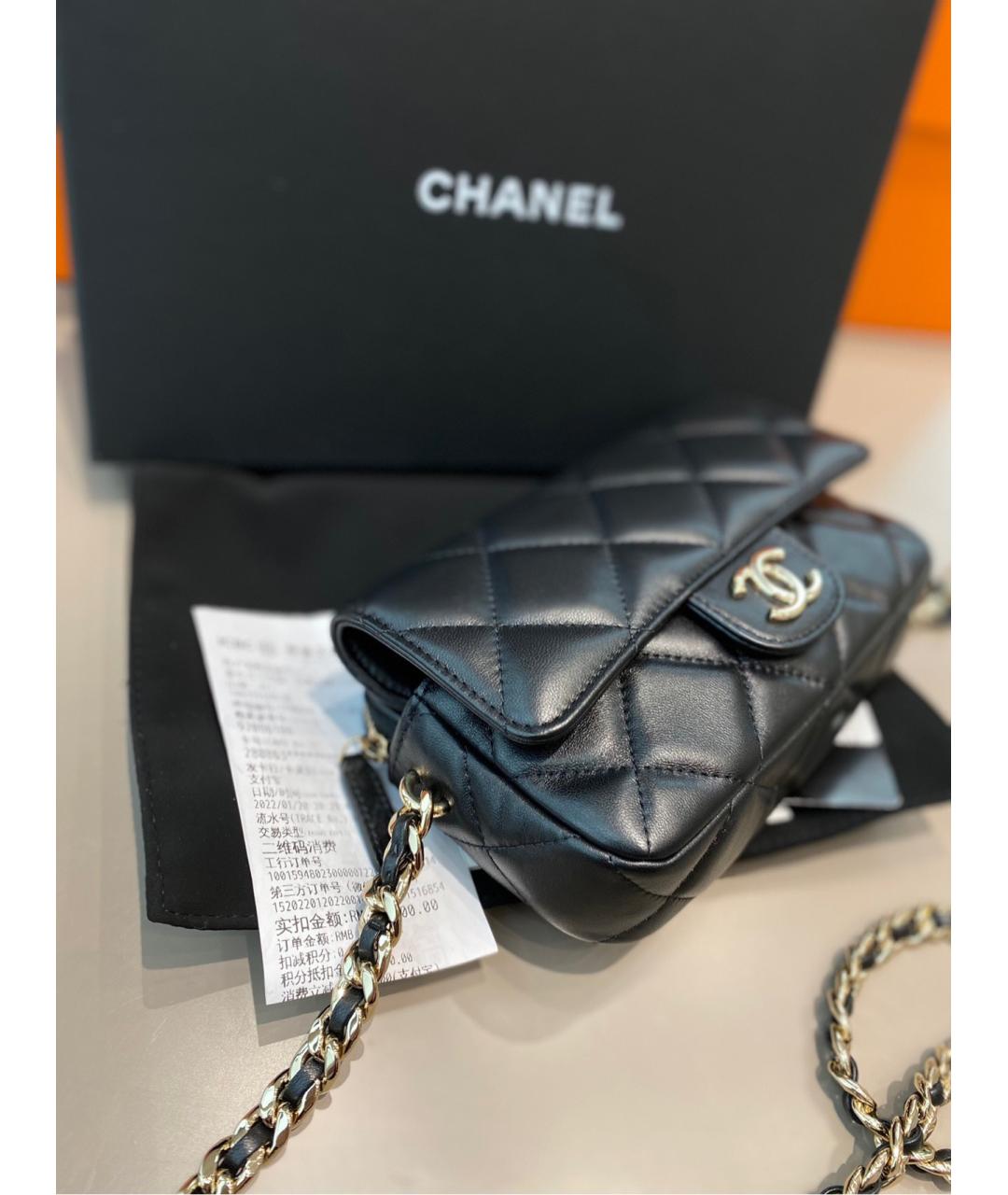 CHANEL Черная кожаная сумка через плечо, фото 3