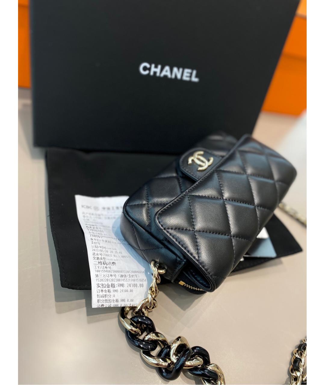 CHANEL Черная кожаная сумка через плечо, фото 4