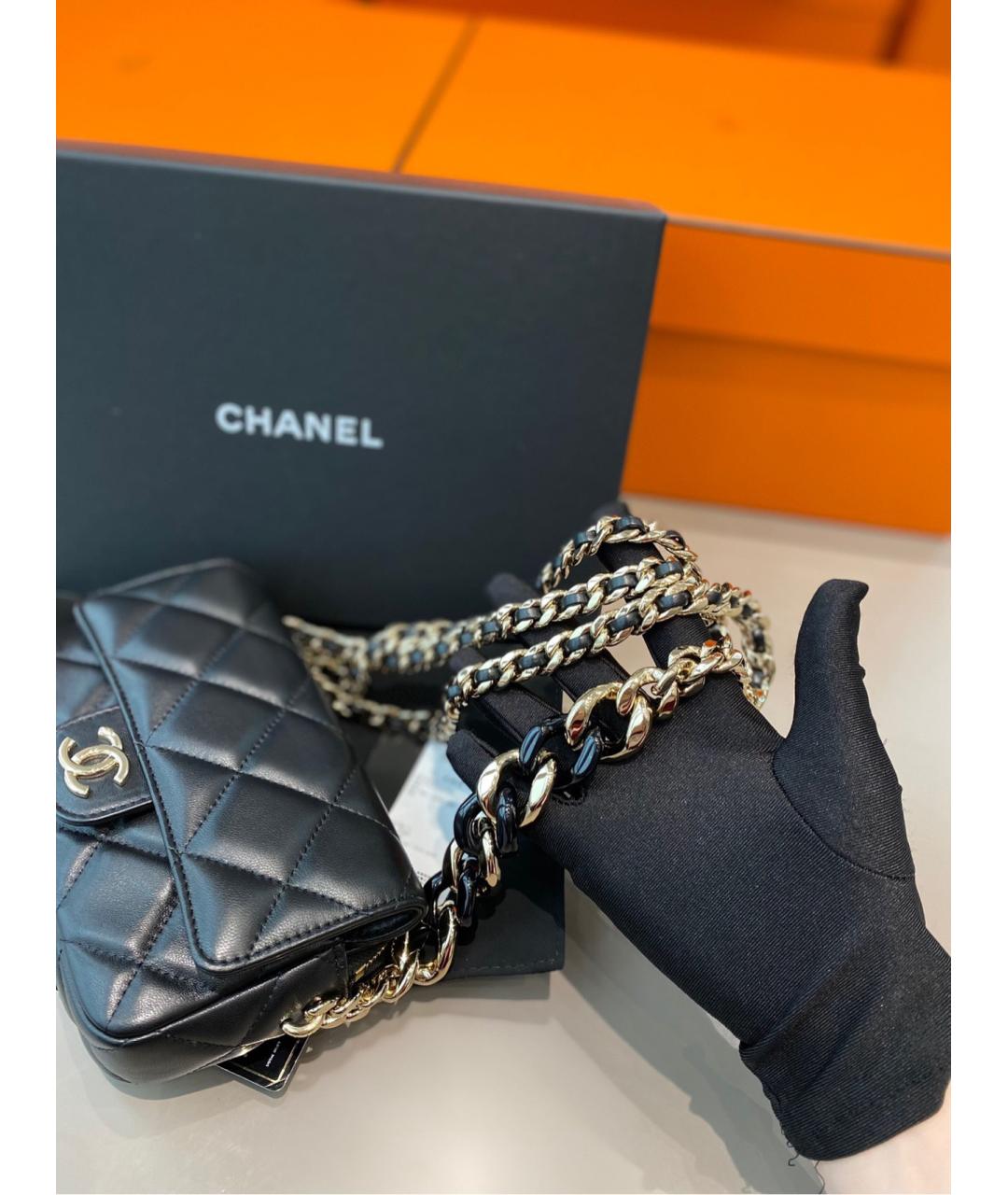 CHANEL Черная кожаная сумка через плечо, фото 9