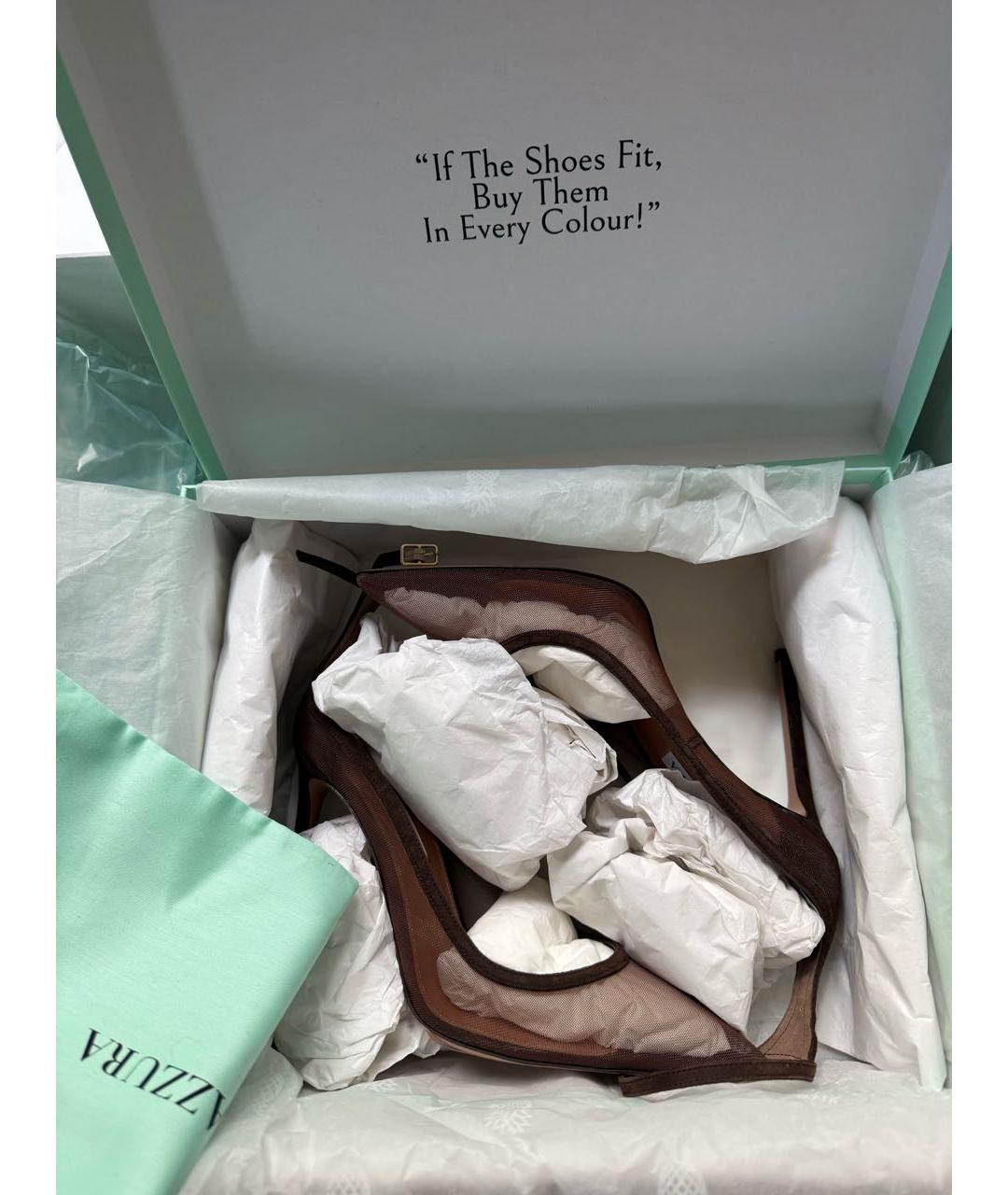 AQUAZZURA Коричневые замшевые туфли, фото 7