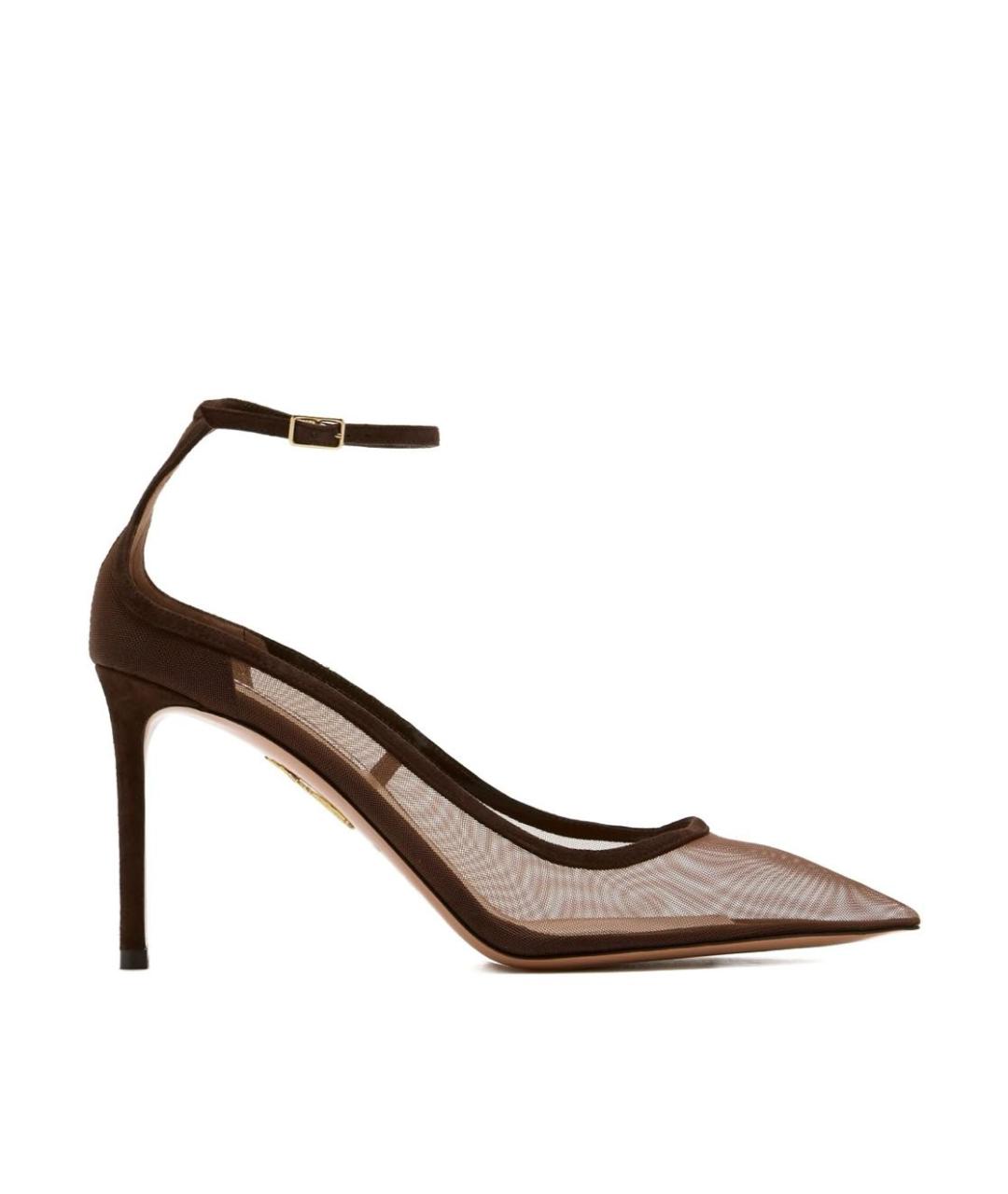 AQUAZZURA Коричневые замшевые туфли, фото 1