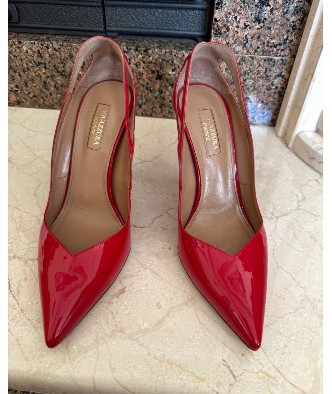 AQUAZZURA Красные туфли из лакированной кожи, фото 2