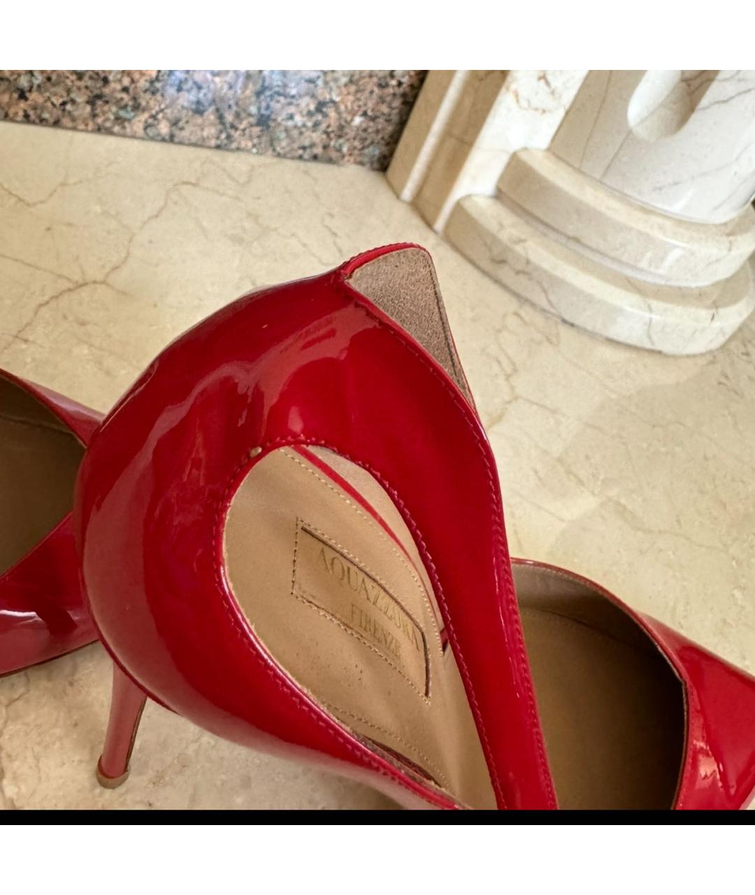 AQUAZZURA Красные туфли из лакированной кожи, фото 5