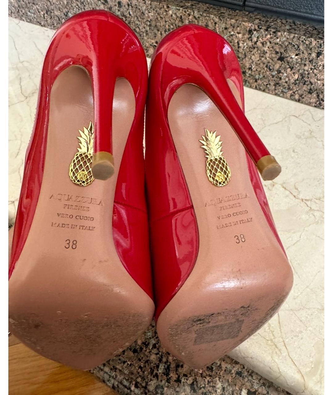 AQUAZZURA Красные туфли из лакированной кожи, фото 6