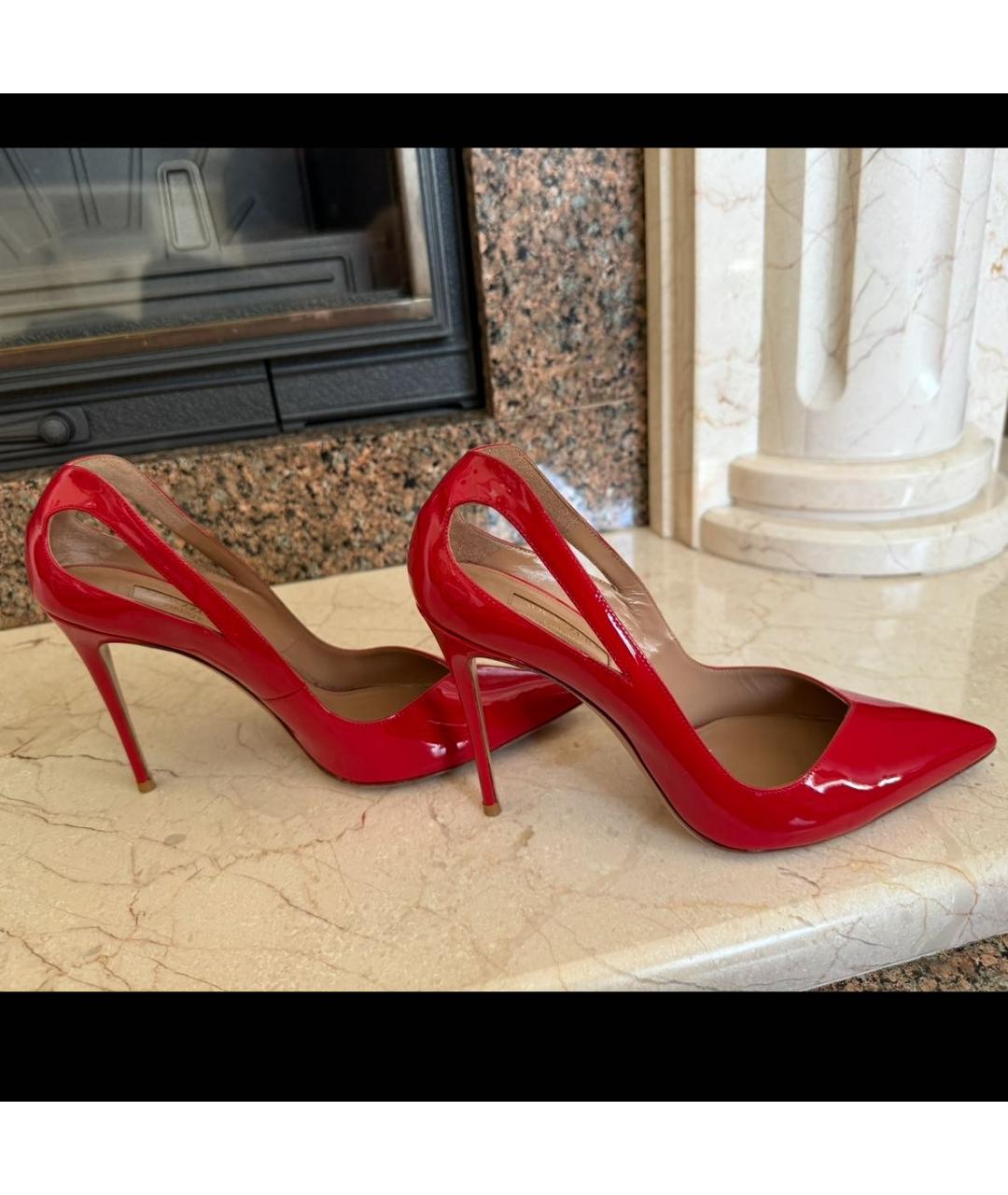 AQUAZZURA Красные туфли из лакированной кожи, фото 9