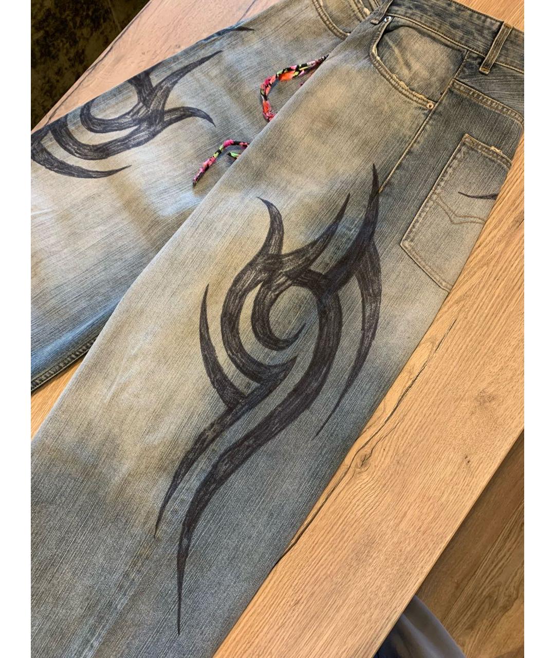 BALENCIAGA Голубые хлопковые джинсы клеш, фото 6