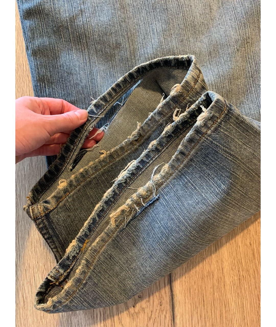 BALENCIAGA Голубые хлопковые джинсы клеш, фото 8