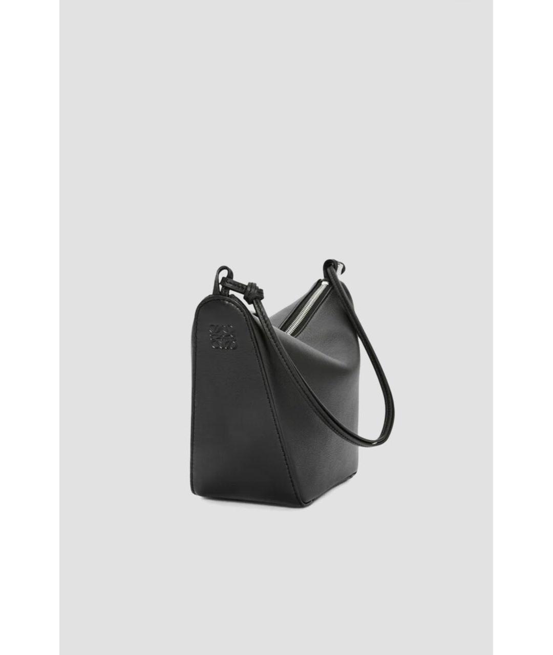 LOEWE Черная кожаная сумка с короткими ручками, фото 3