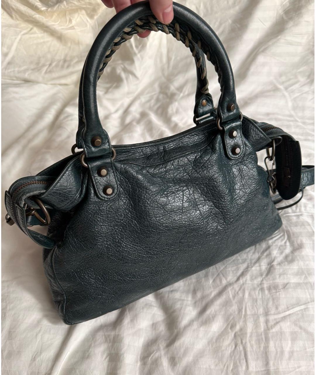 BALENCIAGA Черная кожаная сумка с короткими ручками, фото 2