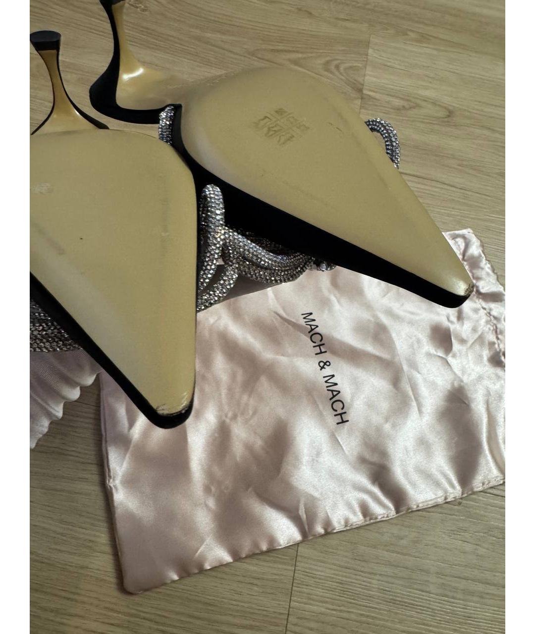 MACH&MACH Черные текстильные мюли, фото 7