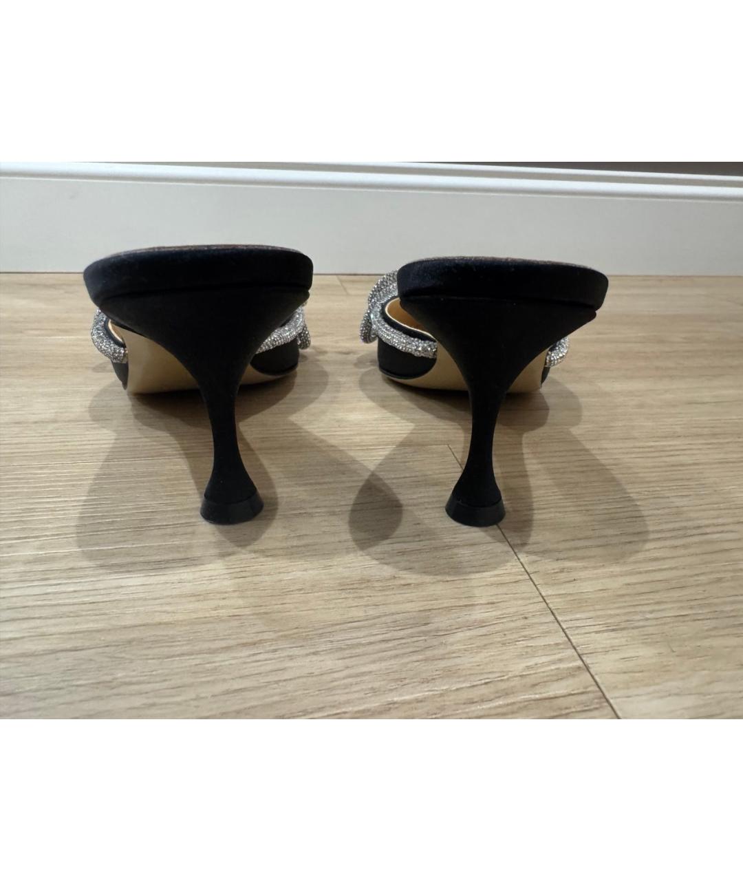 MACH&MACH Черные текстильные мюли, фото 4