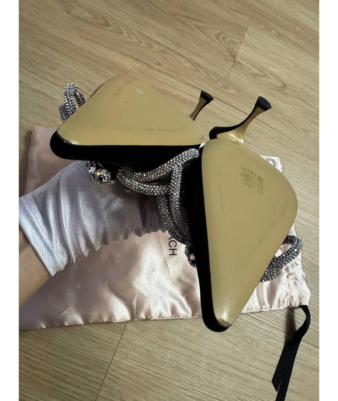 MACH&MACH Черные текстильные мюли, фото 6